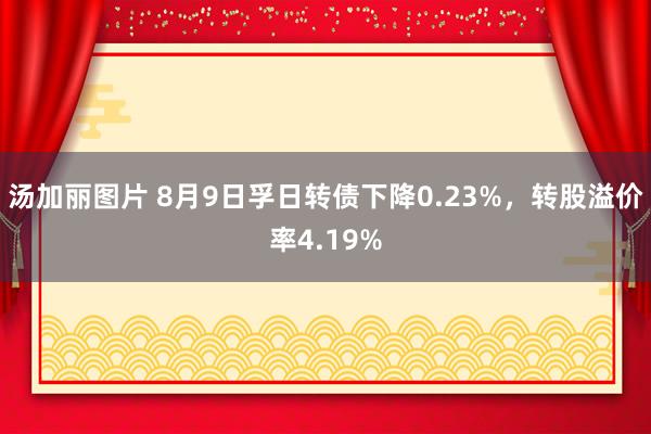 汤加丽图片 8月9日孚日转债下降0.23%，转股溢价率4.19%