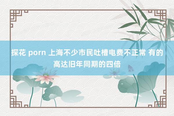 探花 porn 上海不少市民吐槽电费不正常 有的高达旧年同期的四倍